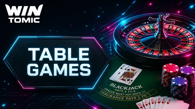 Table Games: Roulette, Blackjack, Poker